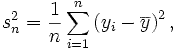 Population Variance Equation